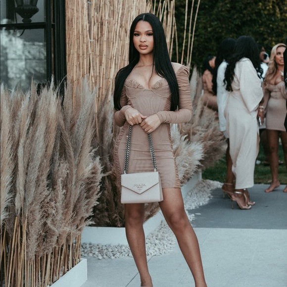 SEBASTIANA 
MOCHA RUCHED CORSET MINI DRESS - Picture 2 of 2